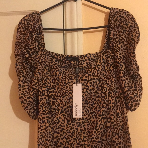 NWOT Leopard Print Midi Tea dress/ UK12/US8 - Picture 8 of 12